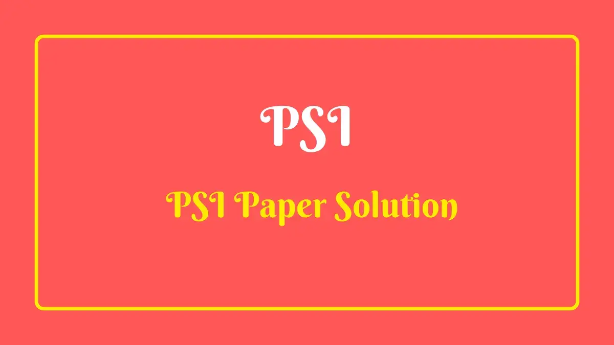 Gujarat PSI Paper Solution