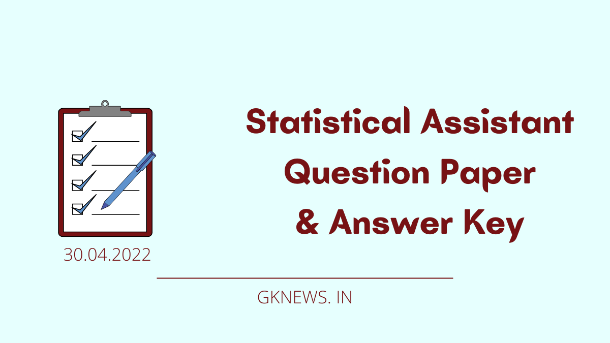 GPSSB Statistical Assistant Question Paper with Answer Key 2022