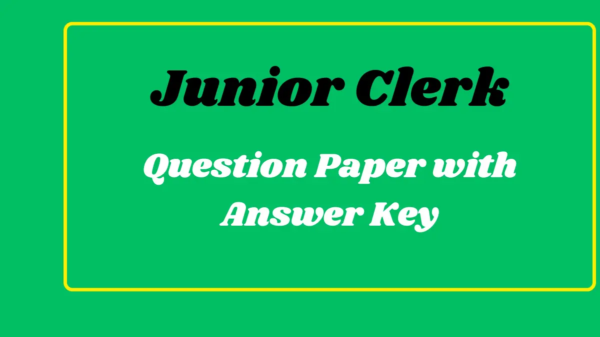 GPSSB Junior Clerk Answer Key