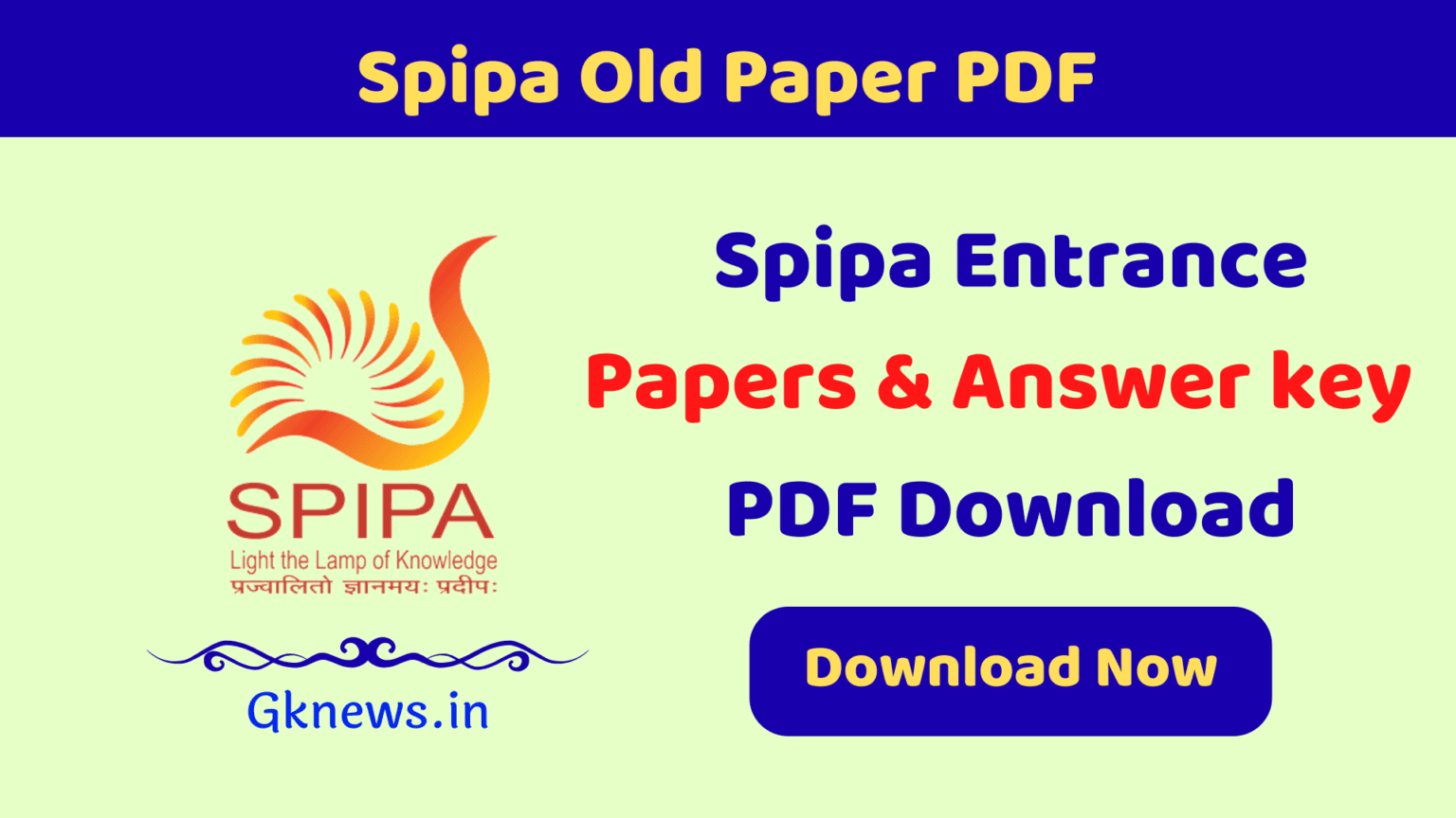 Spipa Old Paper PDF With Answer key : Last 16 Years previous paper ...