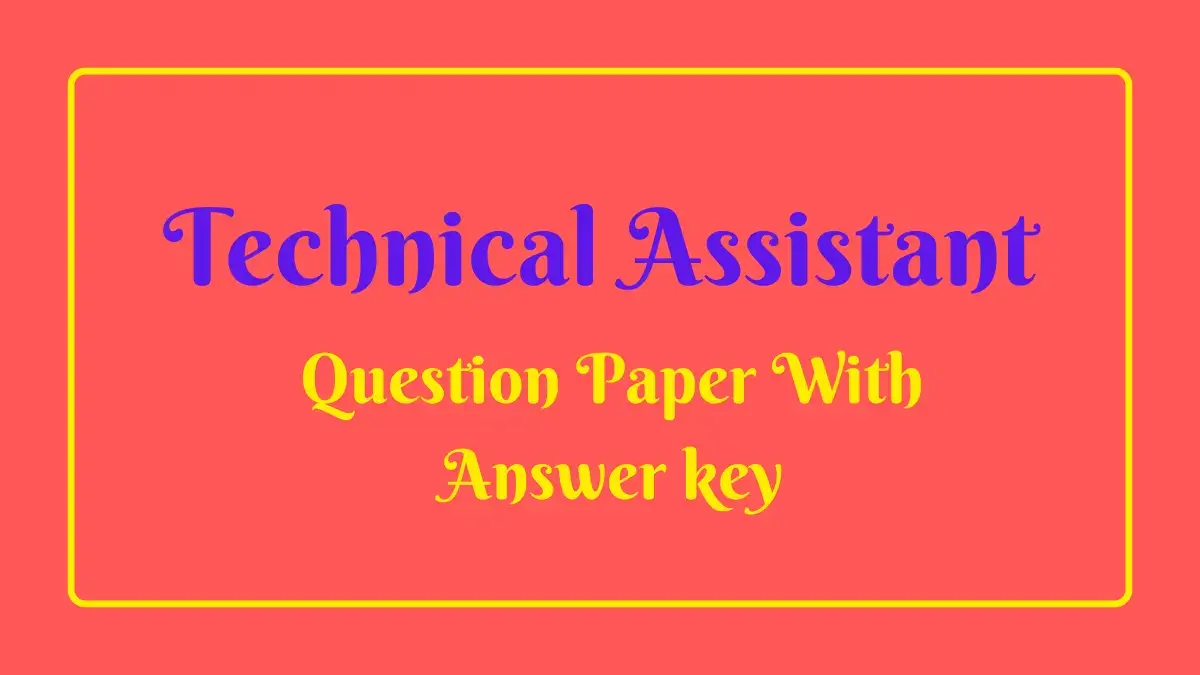 AMC Technical Assistant Question Paper