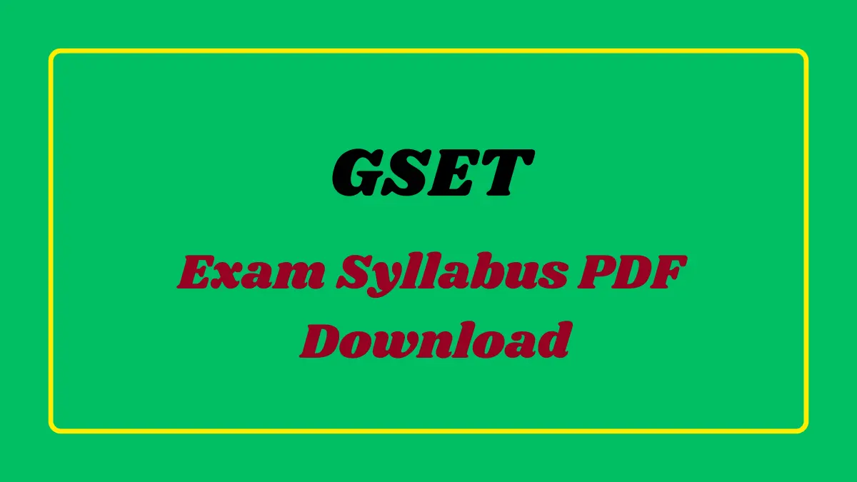 GSET Syllabus