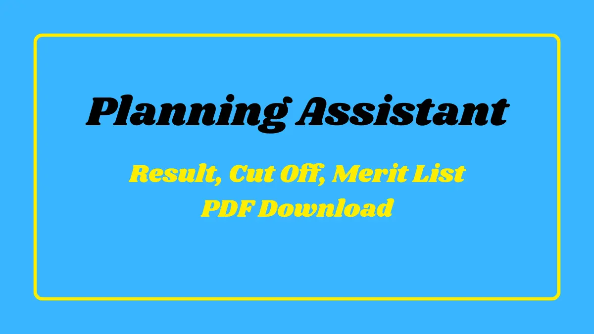 GSSSB Planning Assistant Result