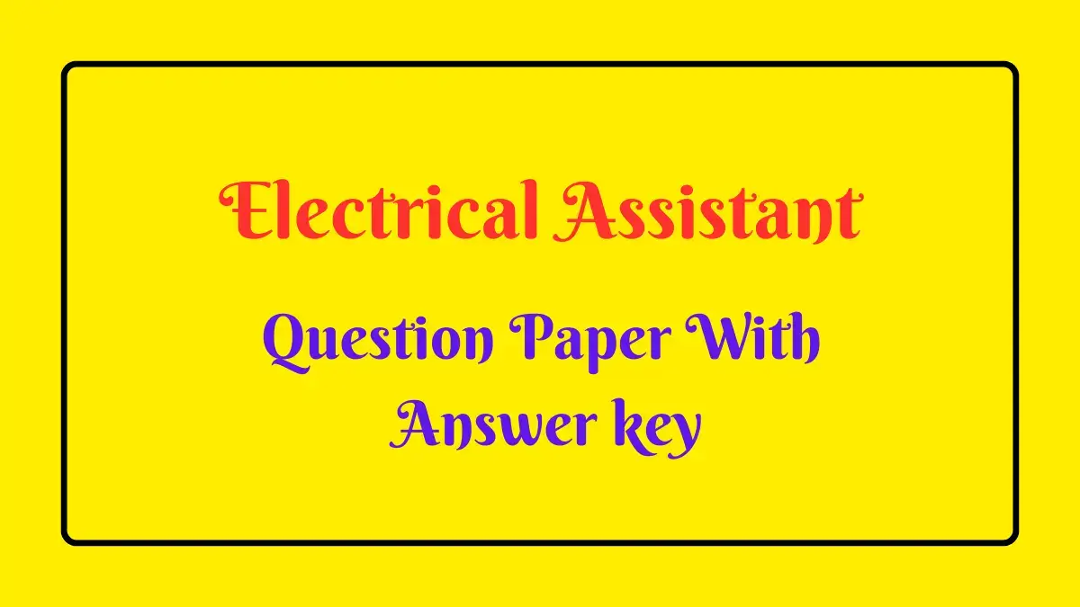 PGVCL Electrical Assistant Question Paper