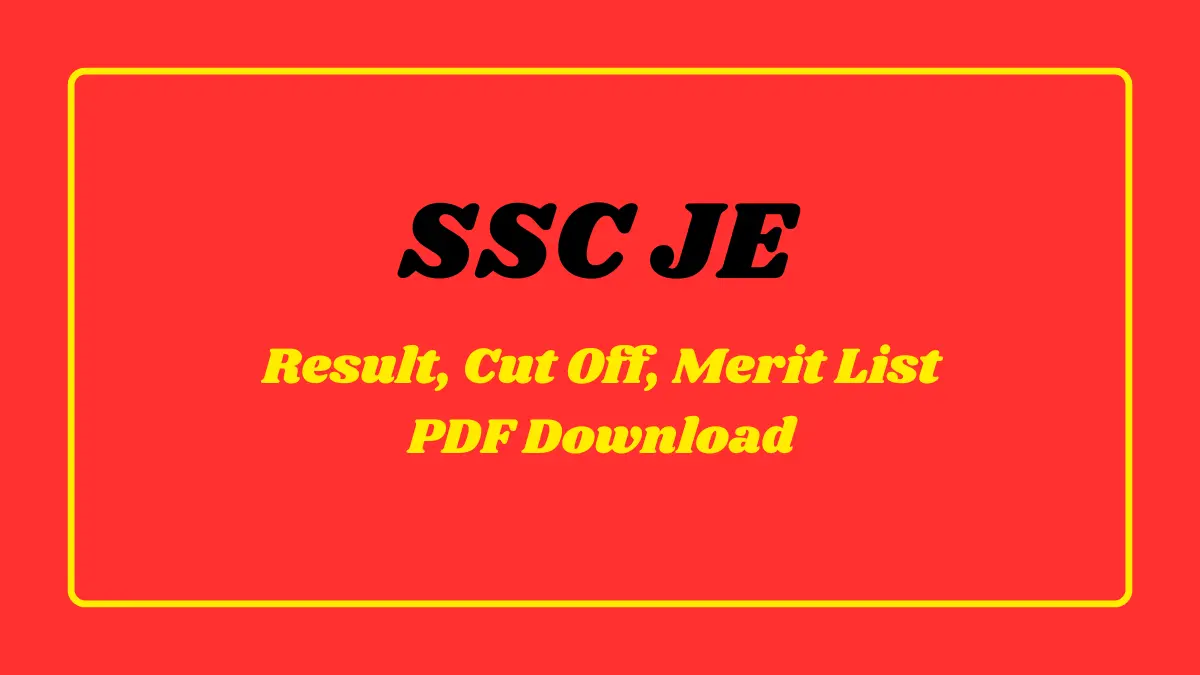 SSC JE Result