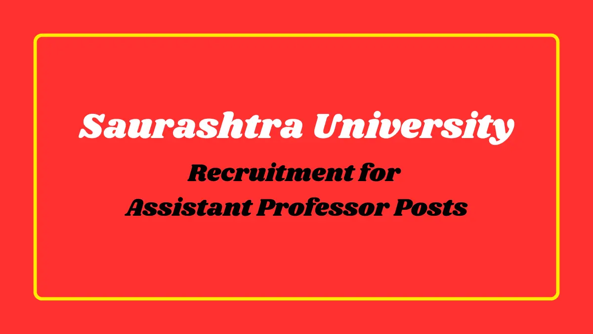 Saurashtra University Recruitment