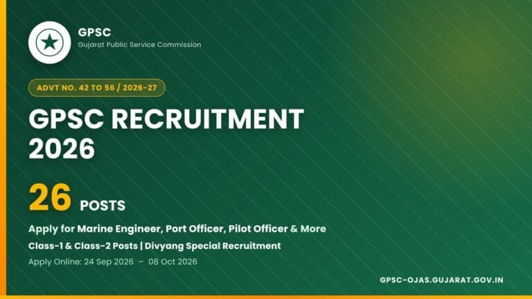 Disclaimer Applications GPSC Recruitment 2026: Apply Online for 26 Posts - Gknews